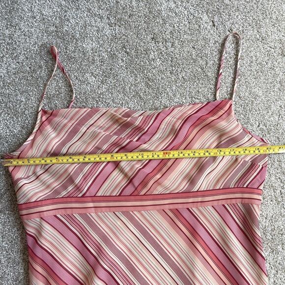 Vintage NWT Ann Taylor Loft Cowl Neck Spaghetti Strap Midi Y2K Dress Striped 14 - Picture 10 of 14